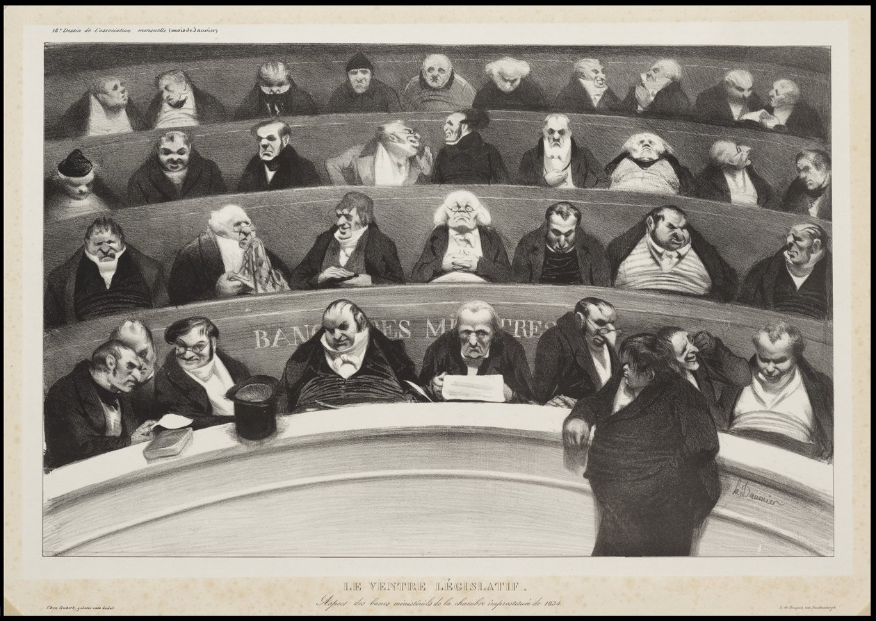 The Legislative Belly, 1834 tekijältä Honoré Daumier