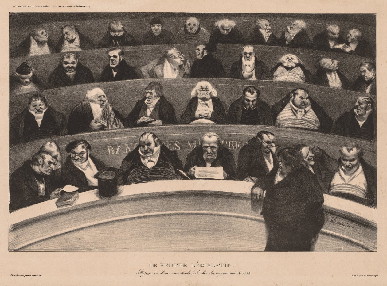 The Monthly Association (levy 18): The Legislative Belly tekijältä Honoré Daumier