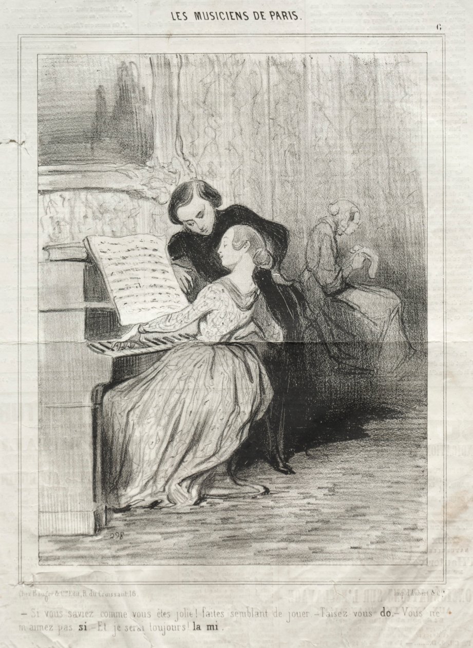 Pariisin muusikot, levy 6: Jos tietäisit kuinka kaunis olet!, 6. maaliskuuta 1841. tekijältä Honoré Daumier