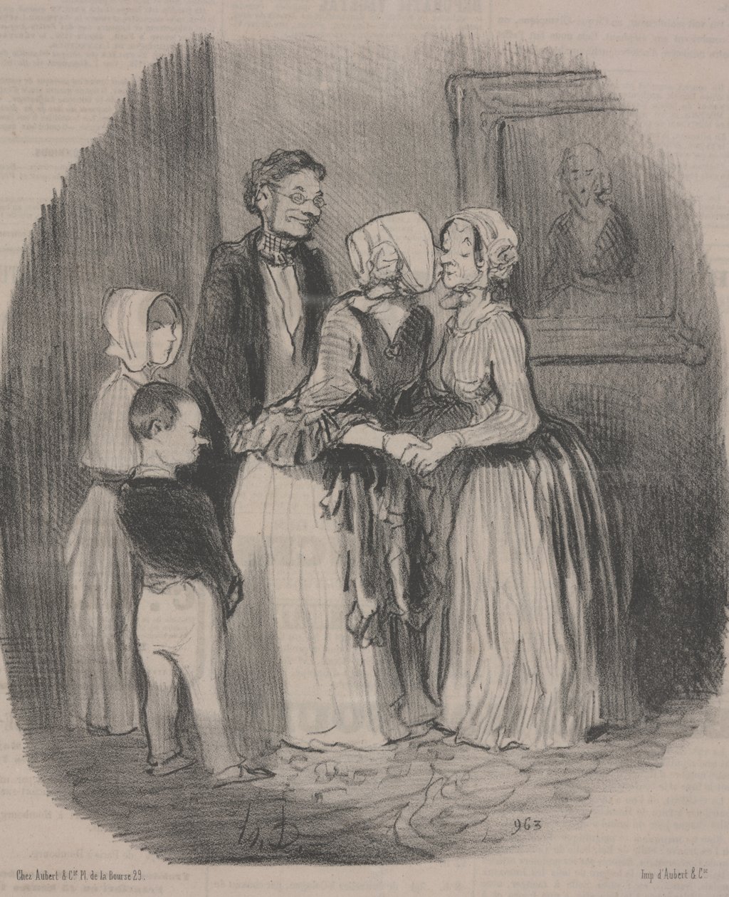 Pakollinen uudenvuoden vierailu Rabourdin-tädille tekijältä Honoré Daumier