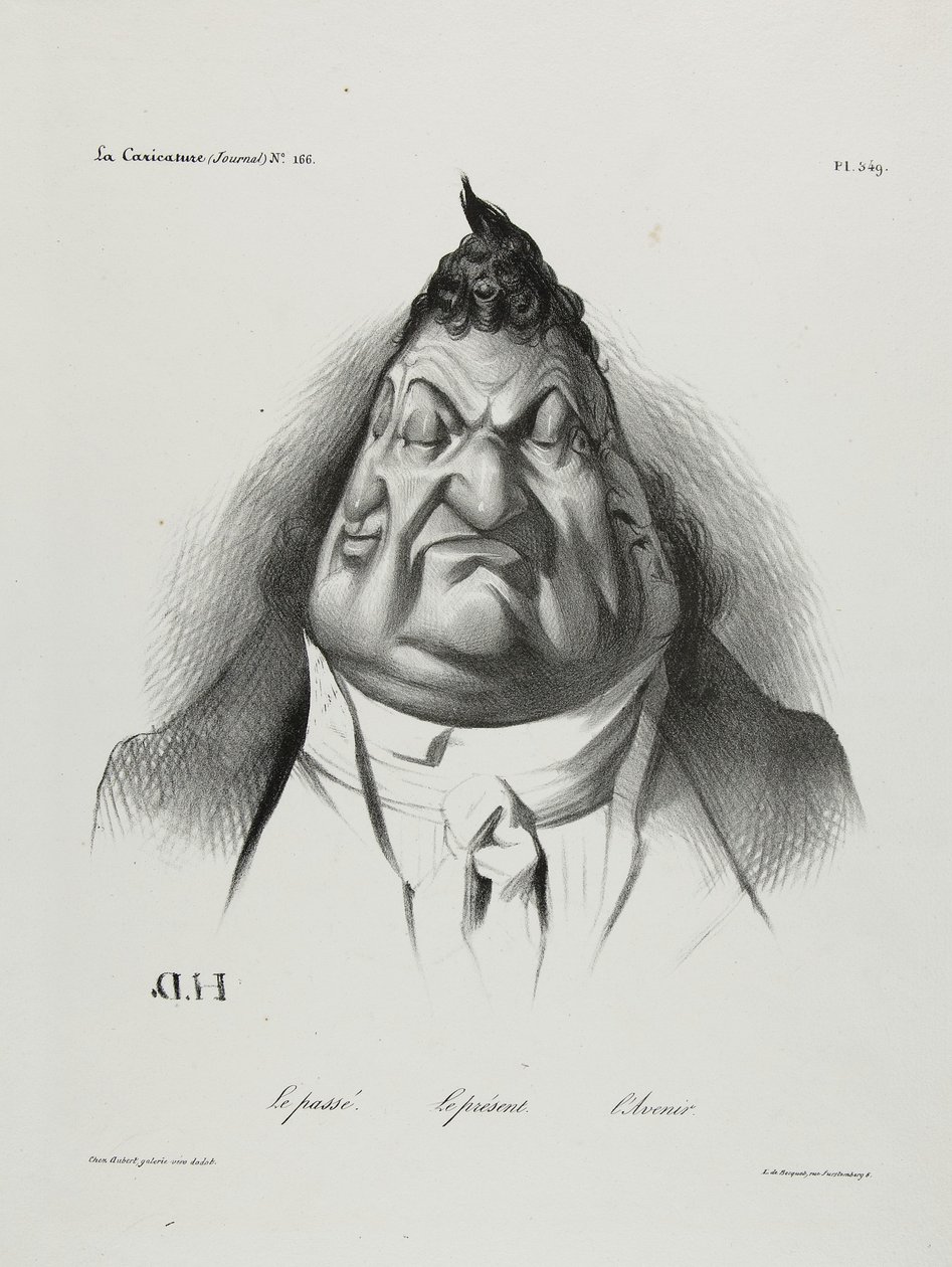 Menneisyys, nykyisyys, tulevaisuus, levy 349, 1834 tekijältä Honoré Daumier