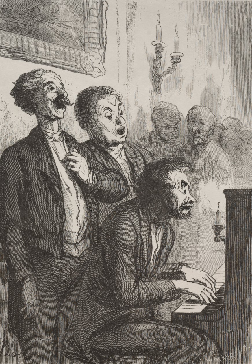 The Singers: The Singers in the Salon tekijältä Honoré Daumier