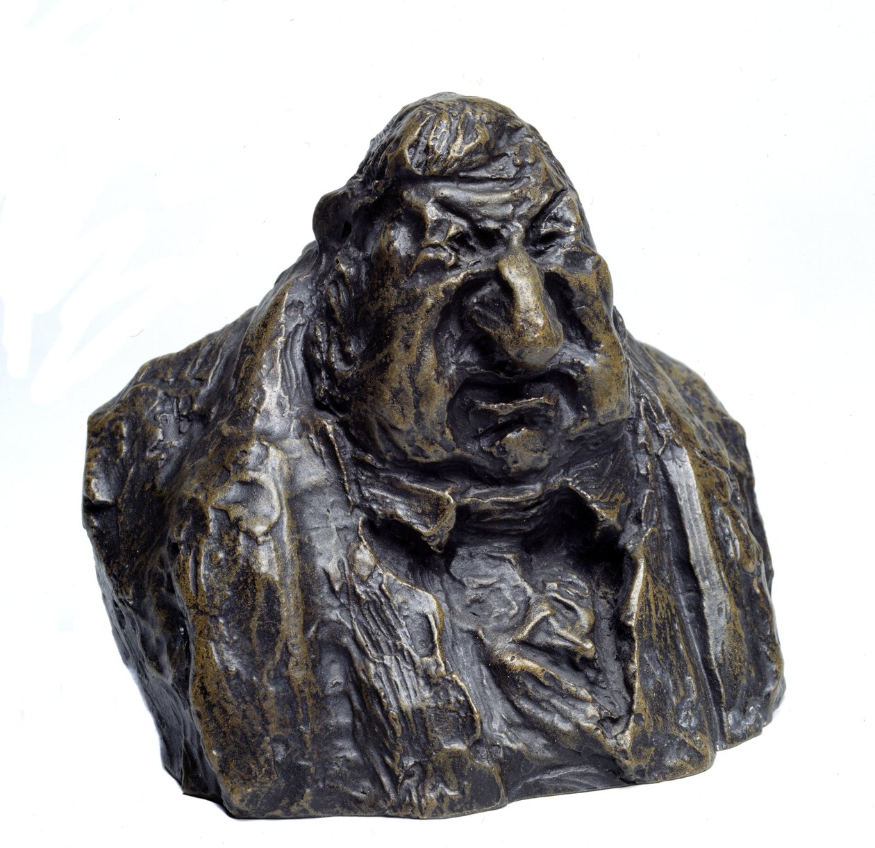 "Celebrites du Juste Milieun" rintakuvat ovat Jean Marie Fruchardin (1786 - 1872), varajäsenen, karikatyyri. Le Degout personified "Honore Daumierin (1808-1879) veistos 1800-luvulla Musee des Beaux Arts, Palais Longchamp, Marseille. tekijältä Honoré Daumier