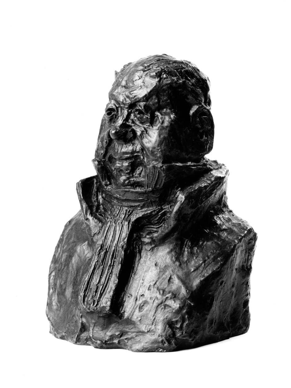 "" Oikean keskimmäisen julkkikset"" "" Karikatyyri Alexandre Lecomte (n. 1788-?) , maistraatti. Hienovarainen.” Honore Daumierin (1808-1879) veistos 1800-luku. Inv L 48,10 Koko cm K 17 x L 1 Musee des Beaux Arts, Palais Longc tekijältä Honoré Daumier