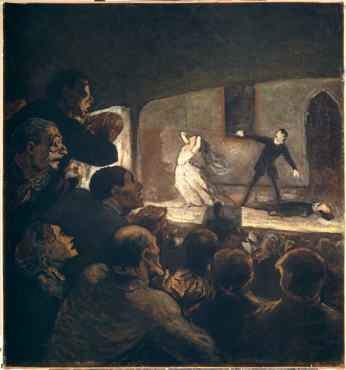 Draama, noin 1860 (öljy kankaalle) tekijältä Honoré Daumier