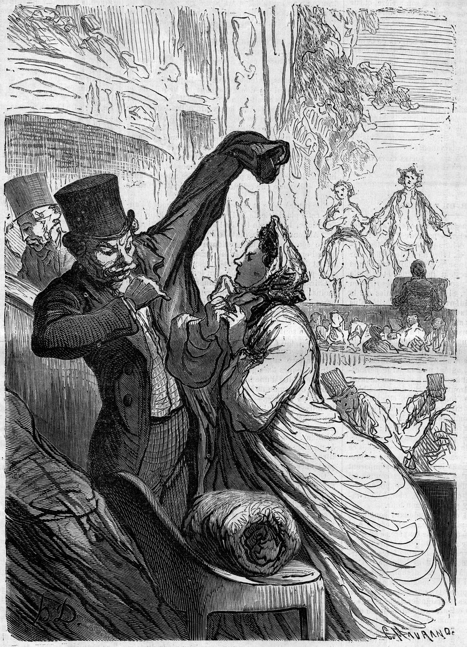 Viimeinen säe. Sarjakuva Honore Daumier (1808-1879). Kaiverrus "" Le Monde Illustré" -julkaisussa nro 255, 1. maaliskuuta 1862. tekijältä Honoré Daumier