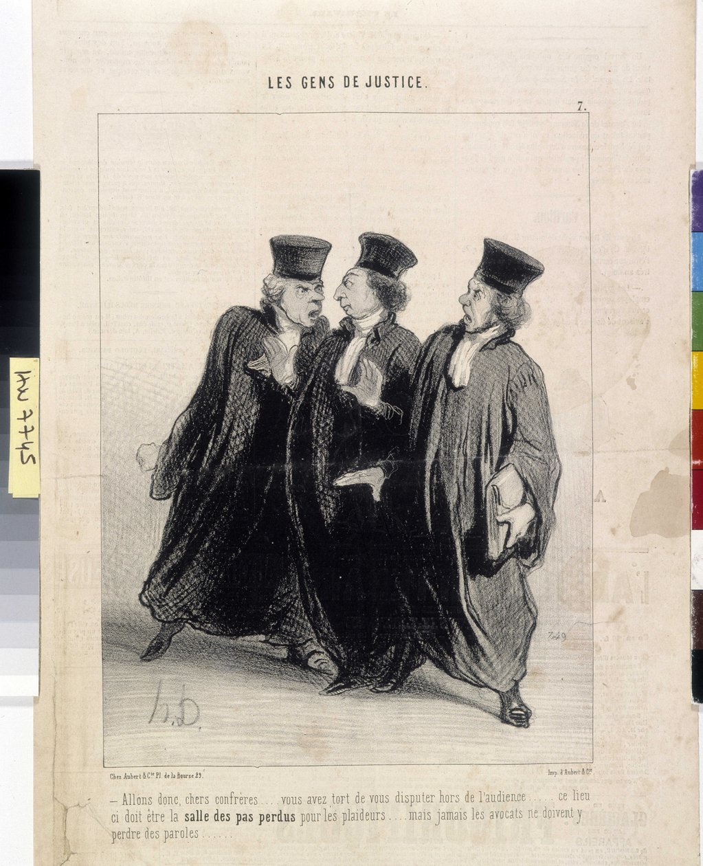 Oikeuden kansan. Sarjakuva Honore Daumier (1808-1879), 37,5x28. Ote sanomalehdestä Le”” Charivari”, Musee des Beaux Arts, Palais Longchamp, Marseille tekijältä Honoré Daumier