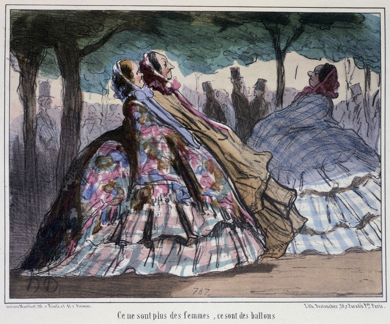 He eivät ole naisia, he ovat ilmapalloja - kirjoittanut Daumier tekijältä Honoré Daumier