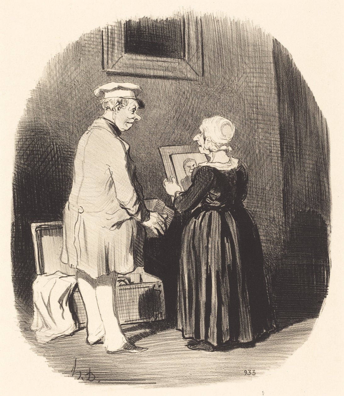 Tässä, vaimoni, tässä on muotokuvani... tekijältä Honoré Daumier