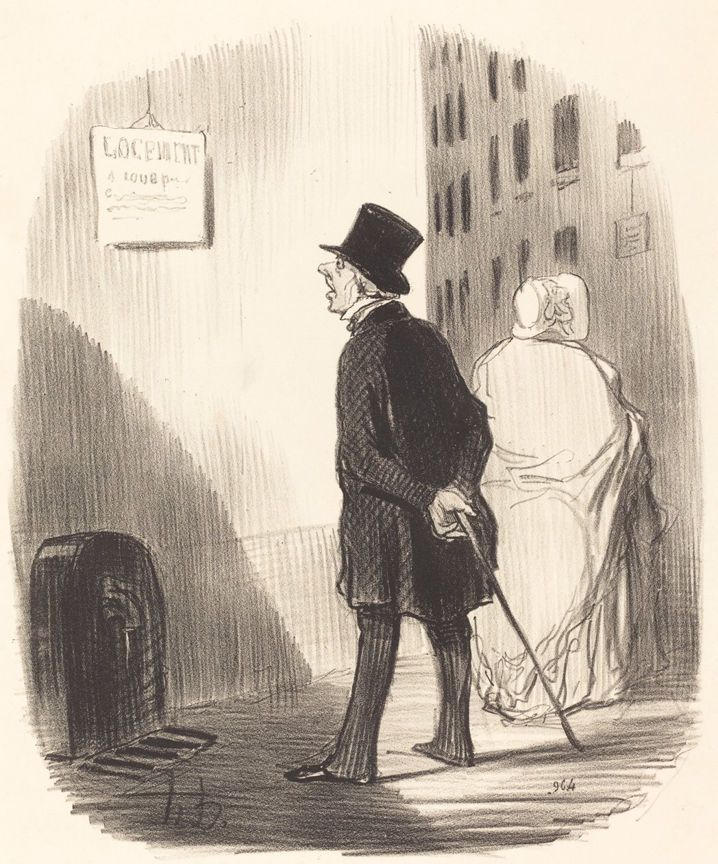 Tässä on merkki siitä, että vaimoni on menehtynyt... tekijältä Honoré Daumier