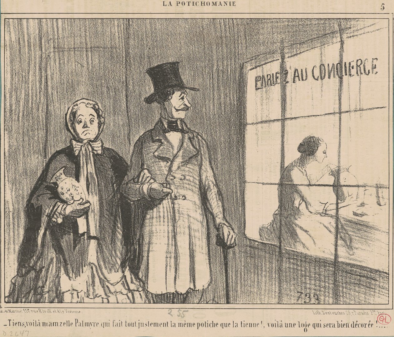 Täällä mamzelle palmyre tekee... tekijältä Honoré Daumier