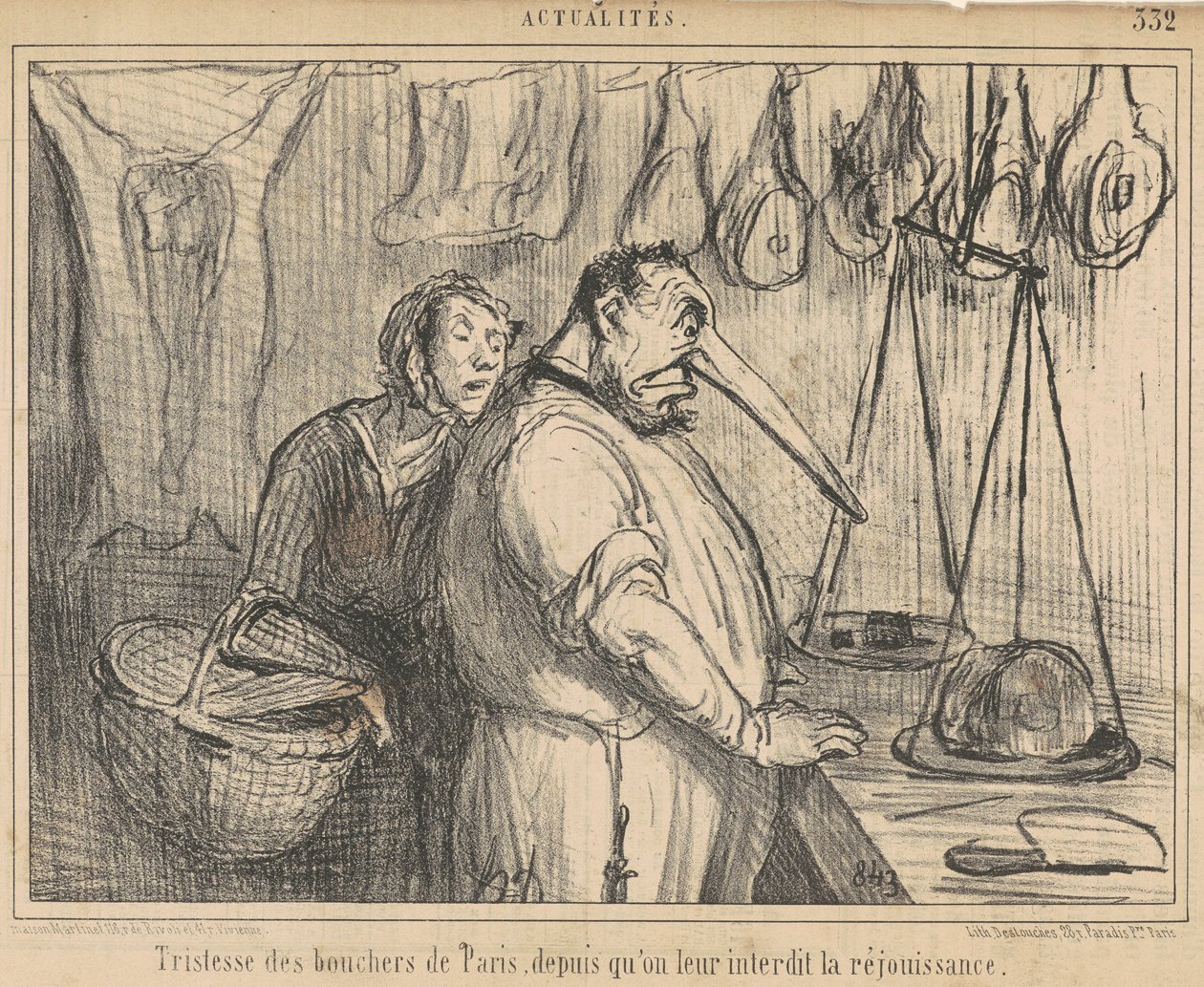 Pariisin teurastajien suru... tekijältä Honoré Daumier