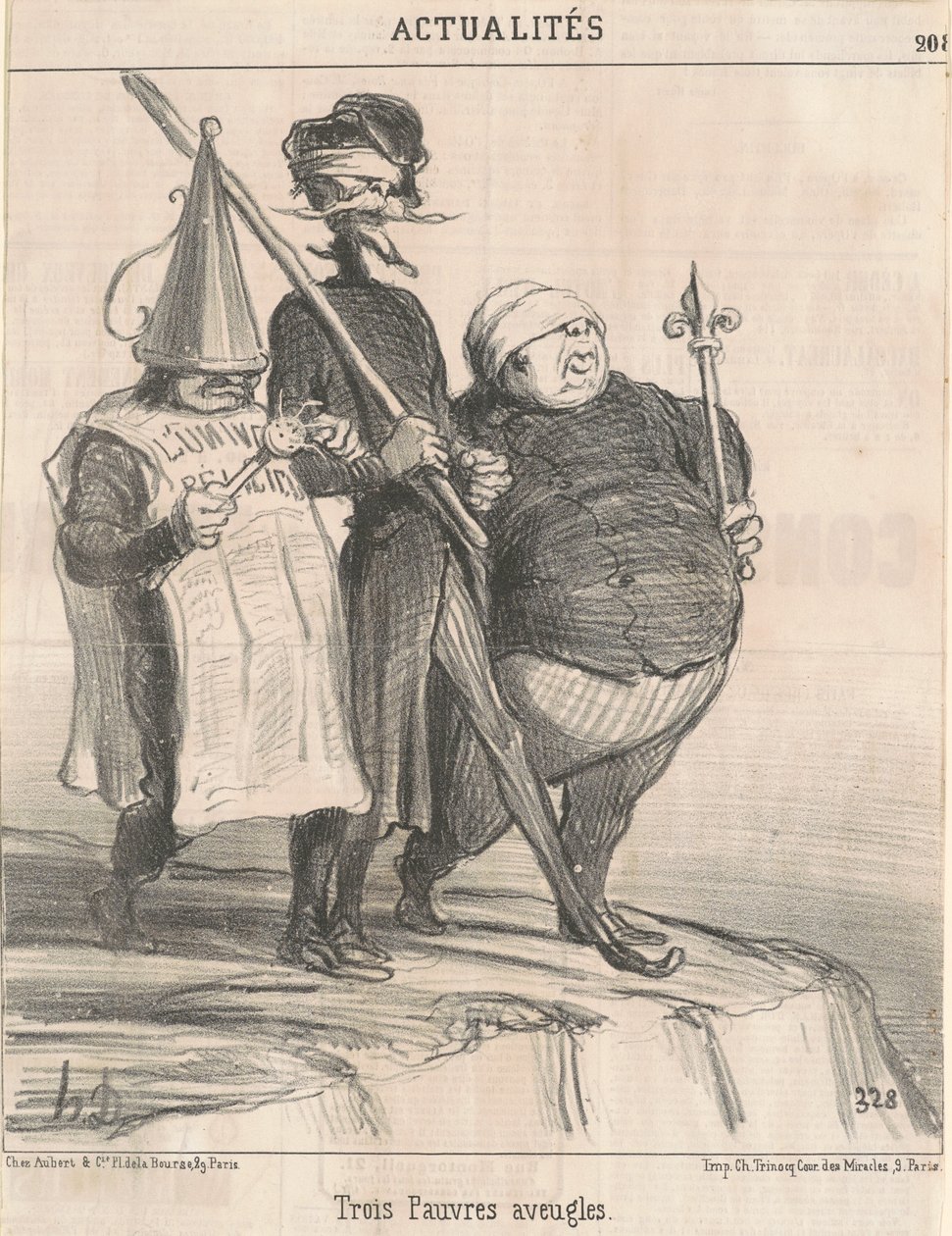 Kolme köyhää sokeaa tekijältä Honoré Daumier