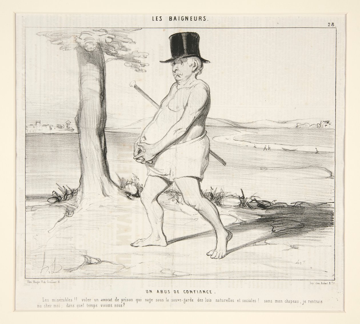 Luottamuksen rikkominen. Kurja!! ryöstää vankilasta lakimies, joka ui luonnon- ja yhteiskuntalakien turvassa! tekijältä Honoré Daumier