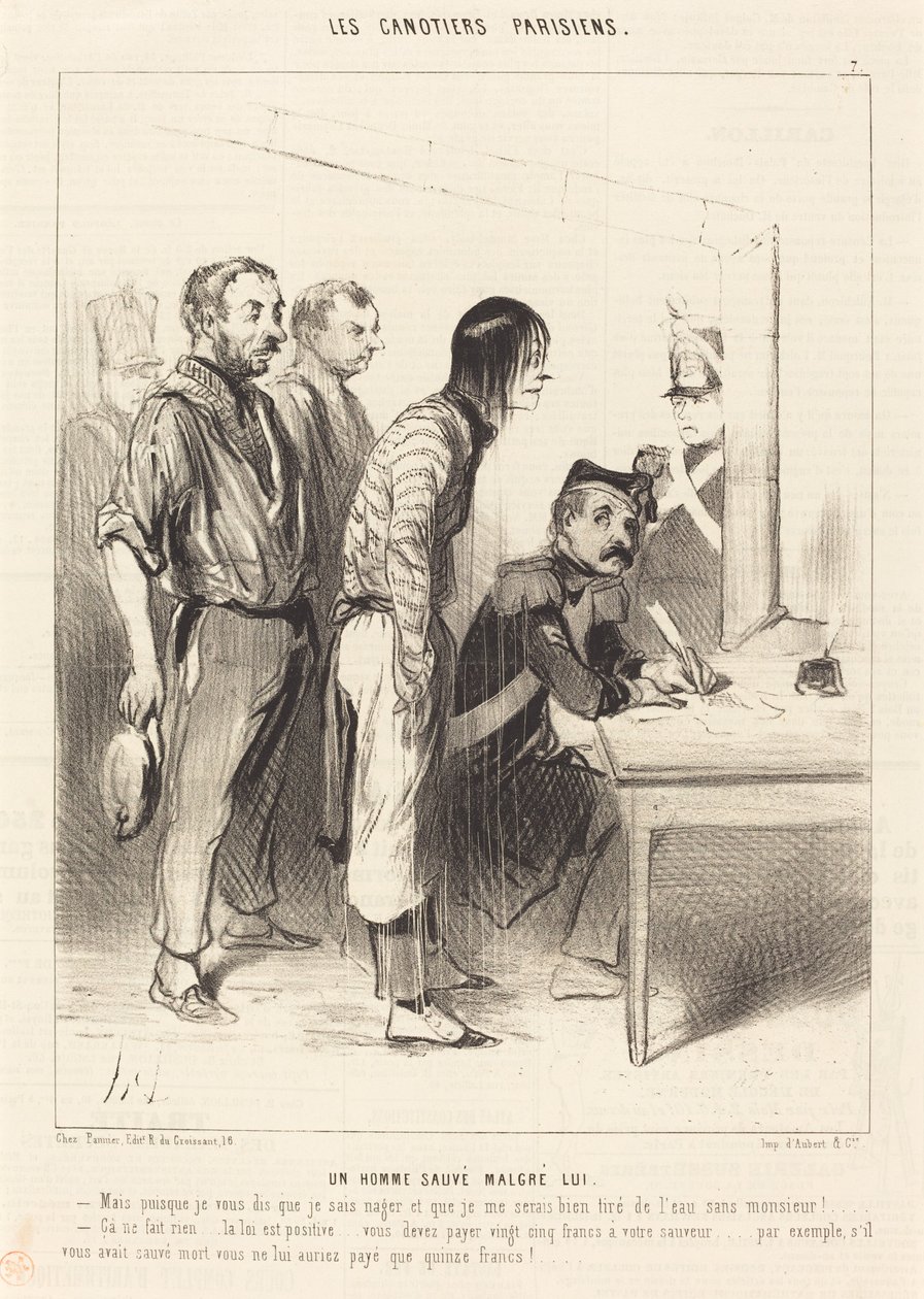 Mies pelastui itsestään huolimatta tekijältä Honoré Daumier
