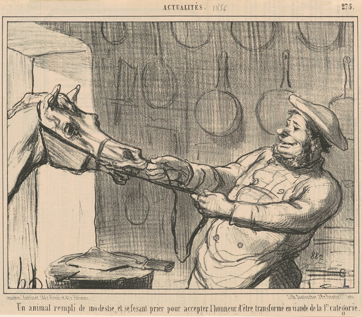 Eläin täynnä vaatimattomuutta... tekijältä Honoré Daumier