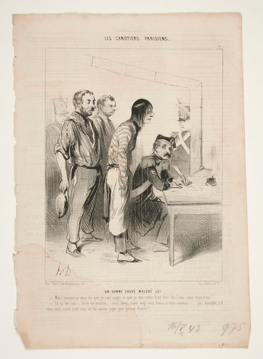 Mies säästää itsestään huolimatta tekijältä Honoré Daumier