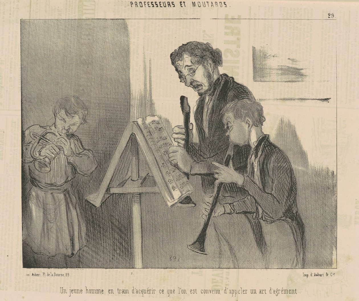 Nuori mies hankkimassa... nautinnon taidetta tekijältä Honoré Daumier