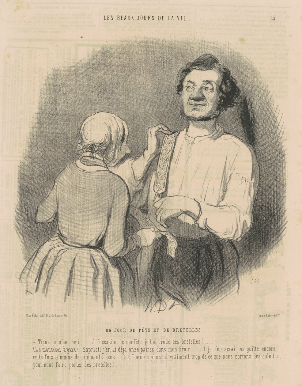 Juhlapäivä ja henkselit tekijältä Honoré Daumier
