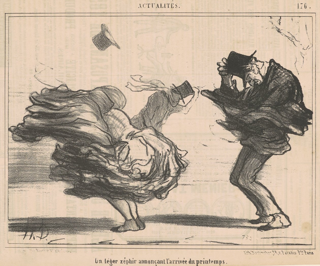Kevyt zefiiri ilmoittaa kevään saapumisesta tekijältä Honoré Daumier
