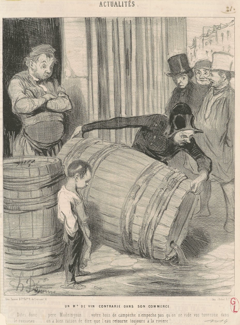 Viinikauppias, joka on järkyttynyt liiketoiminnastaan tekijältä Honoré Daumier