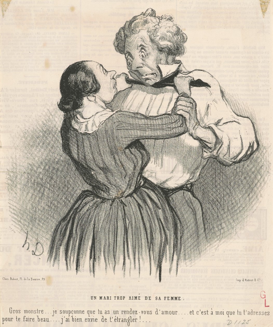 Mies, jota vaimonsa myös rakastaa tekijältä Honoré Daumier