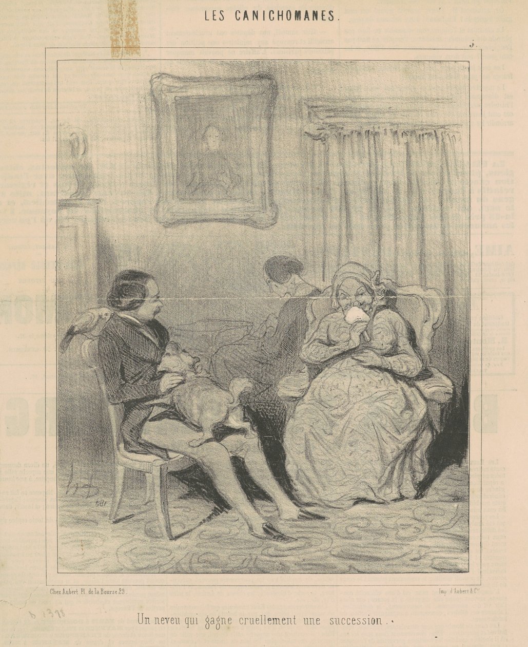 Veljenpoika, joka saa julmasti omaisuuden tekijältä Honoré Daumier