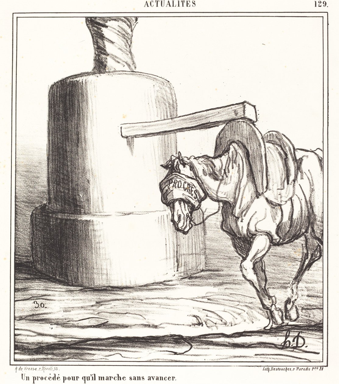 Prosessi niin, että hän kävelee etenemättä tekijältä Honoré Daumier