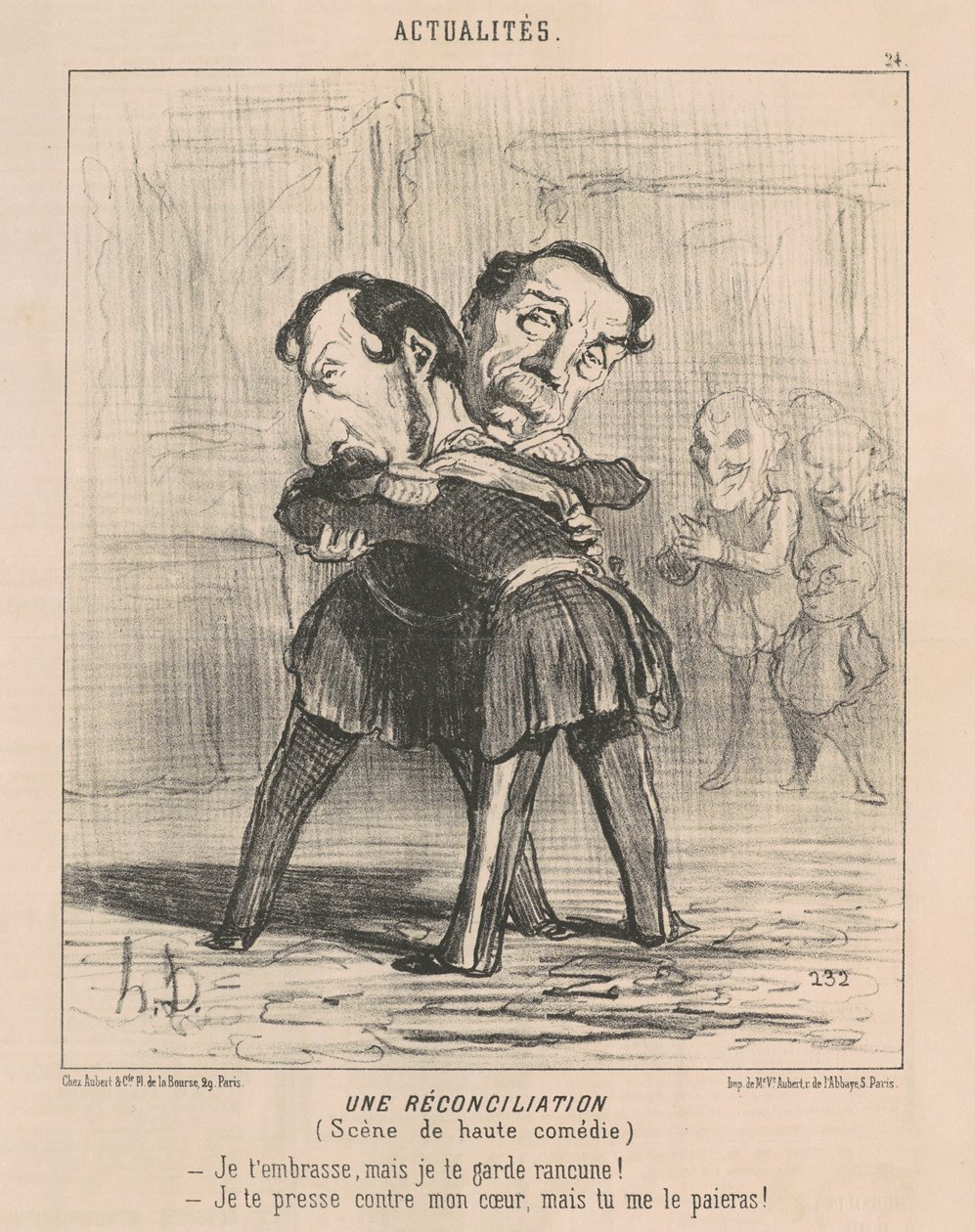 Sovittelu, korkean komedian kohtaus... tekijältä Honoré Daumier
