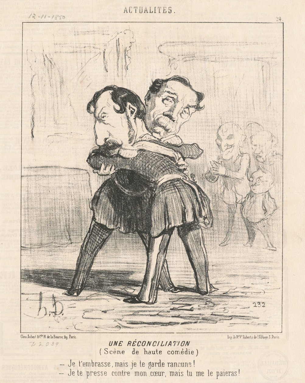Sovittelu, korkean komedian kohtaus... tekijältä Honoré Daumier