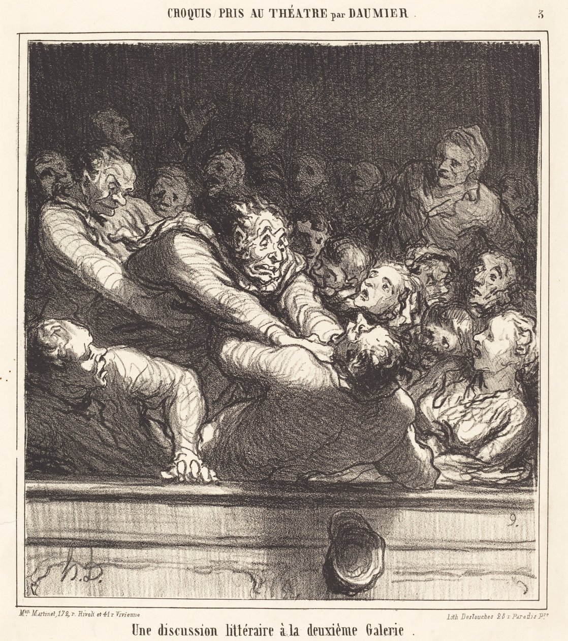 aKirjallinen keskustelu toisessa galleriassa tekijältä Honoré Daumier