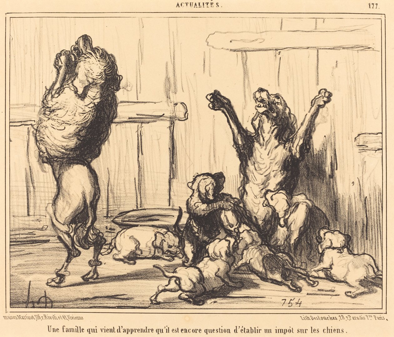 Perhe, joka juuri oppi... Koiraveron tekijältä Honoré Daumier