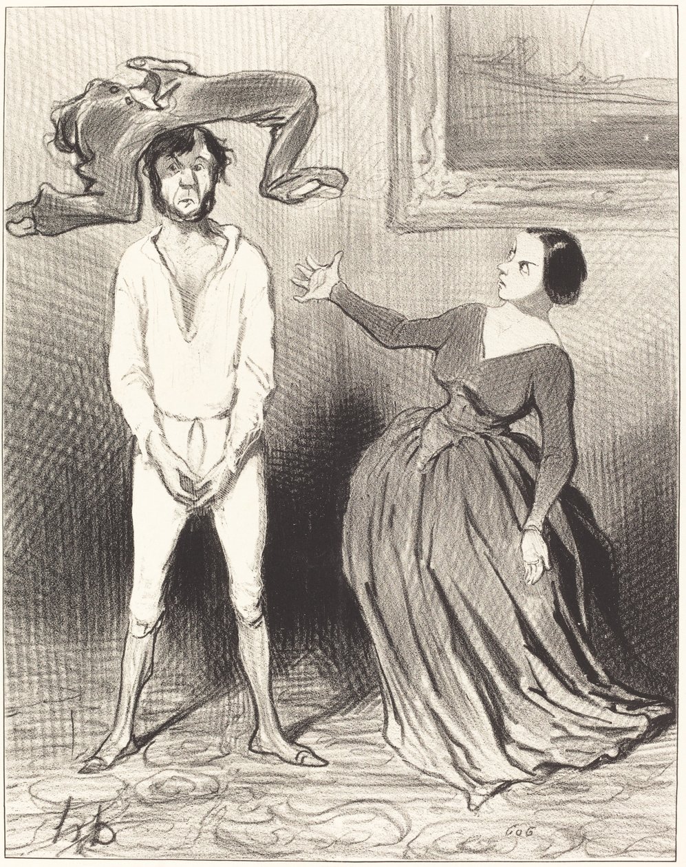 Minun kaltainen nainen... laittoi napin takaisin?... tekijältä Honoré Daumier