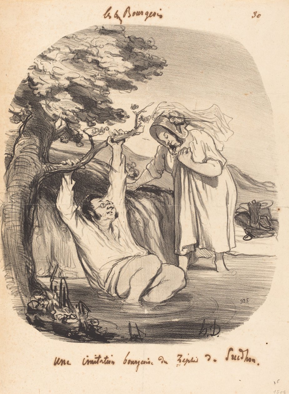 Prudhonin Zephirin porvarillinen jäljitelmä tekijältä Honoré Daumier