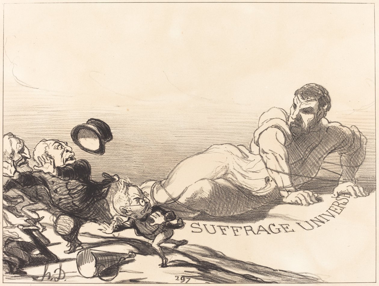 Lilliputilaisten paniikki... tekijältä Honoré Daumier