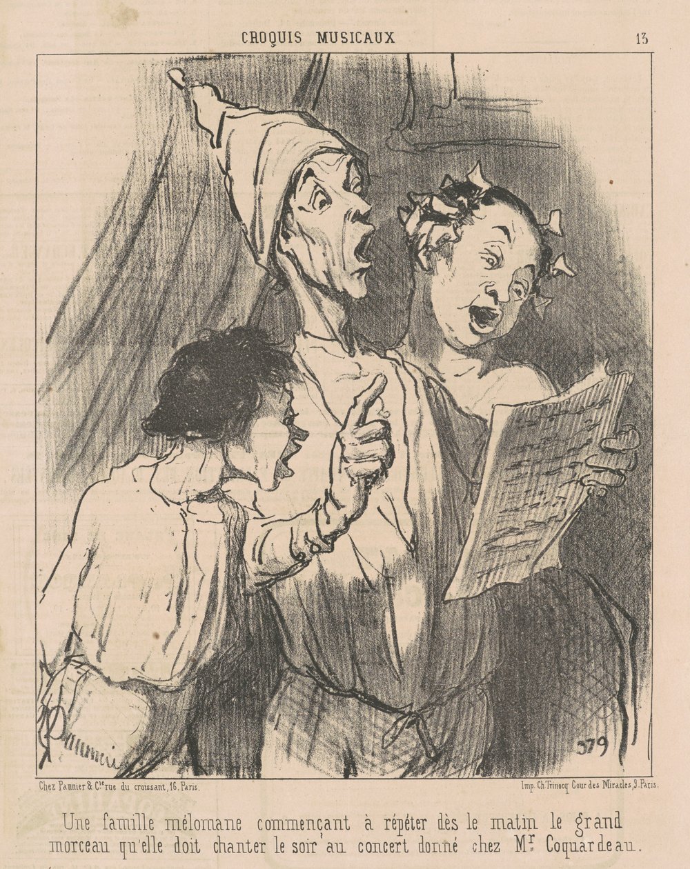 Una família amant de la música...finlandesa tekijältä Honoré Daumier
