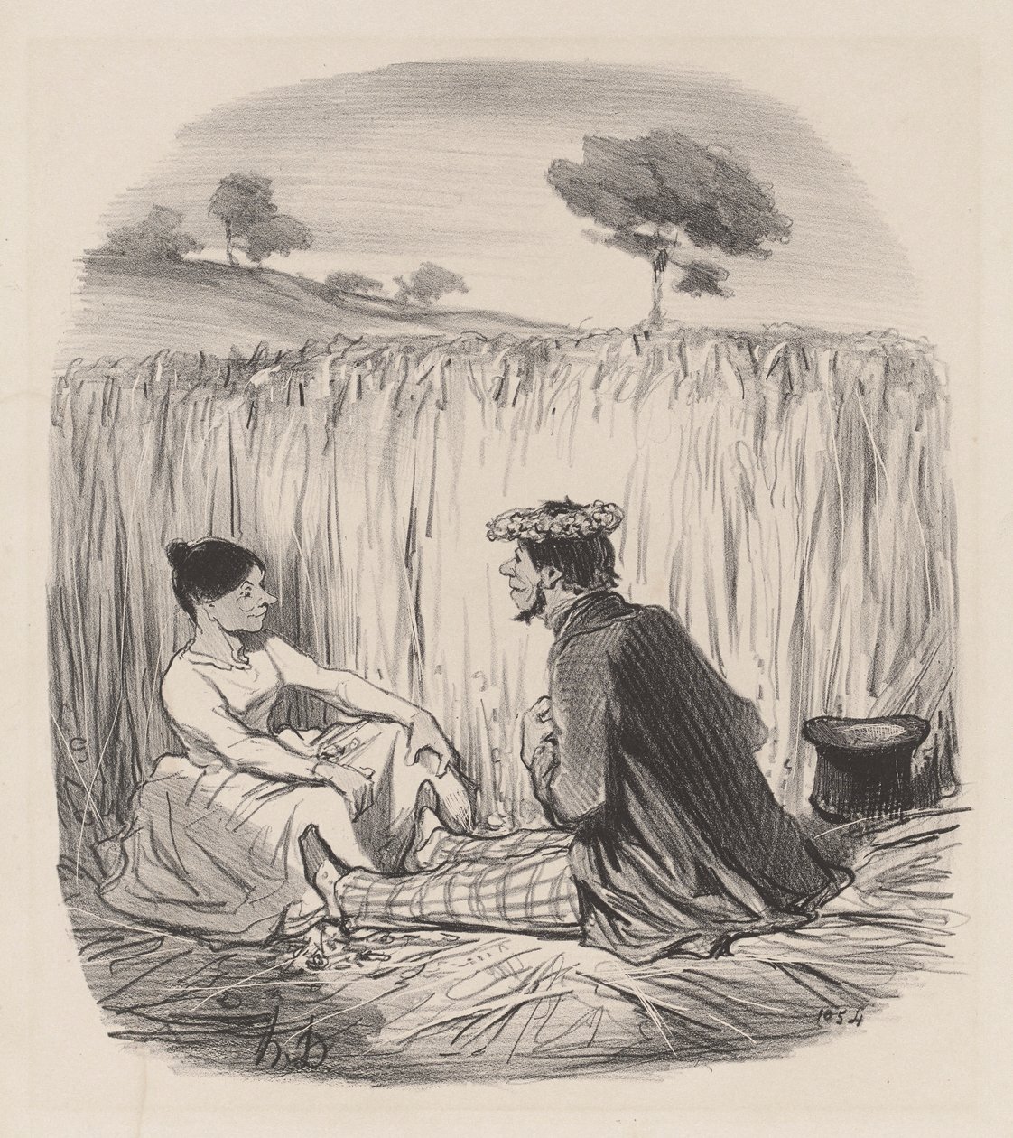 Idylli vehnässä tekijältä Honoré Daumier