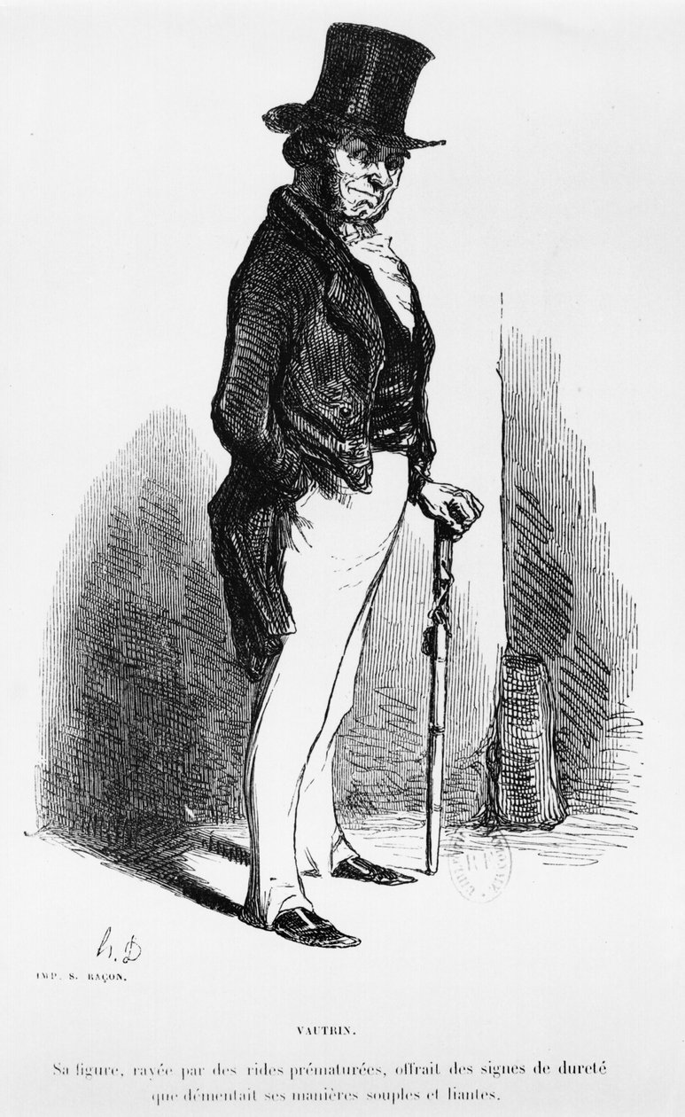 Vautrin, kuvitus Honore de Balzacin (1799-1850) teoksesta "Le Pere Goriot" tekijältä Honoré Daumier