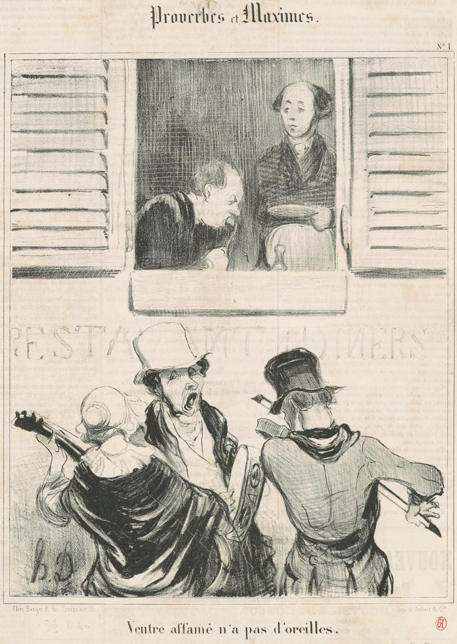nälkäisellä vatsalla ei ole korvia tekijältä Honoré Daumier