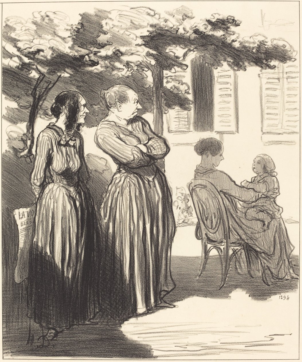 Tässä on nainen, joka juhlallisella hetkellä... tekijältä Honoré Daumier