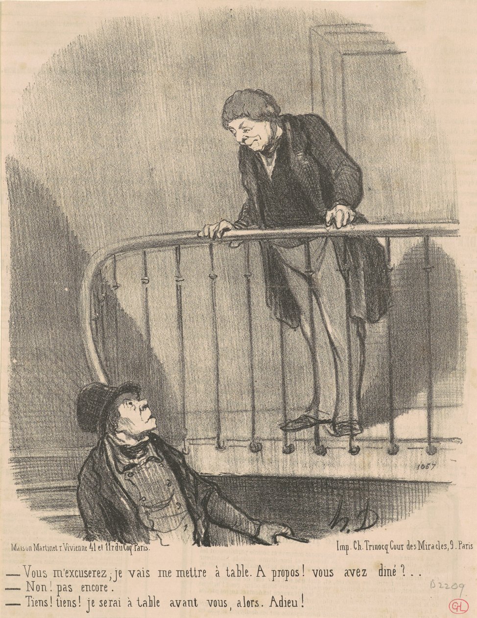 Annat minulle anteeksi: aion istua pöytään... tekijältä Honoré Daumier