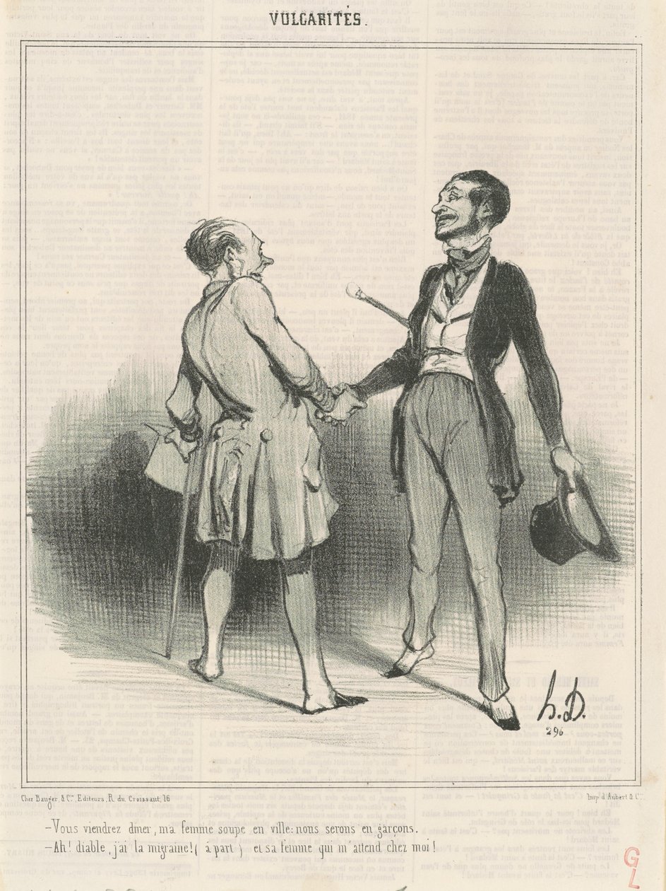 Tulet päivälliselle, vaimoni syö illallista kaupungissa... tekijältä Honoré Daumier