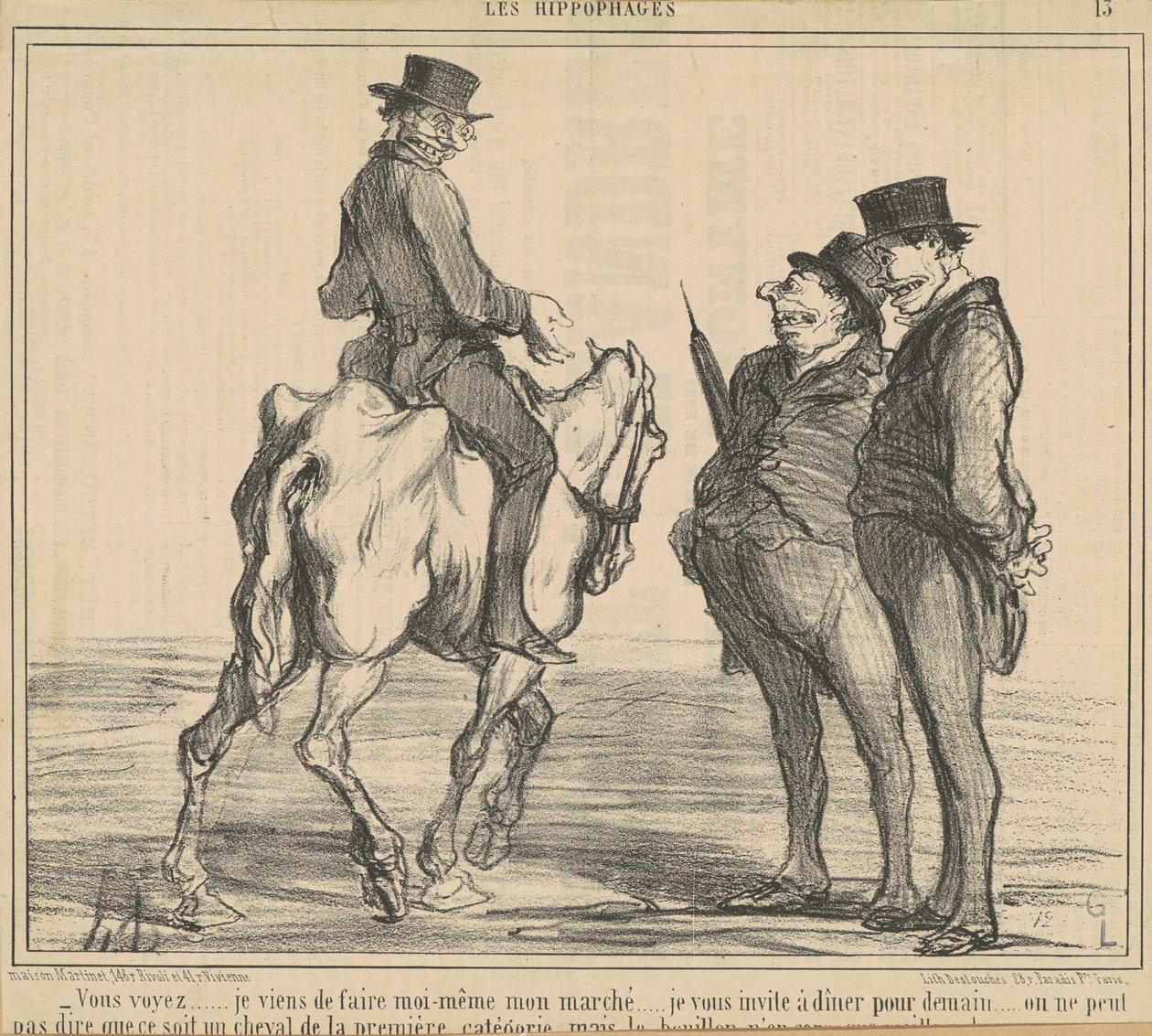 Näet... tein juuri... markkinani... tekijältä Honoré Daumier