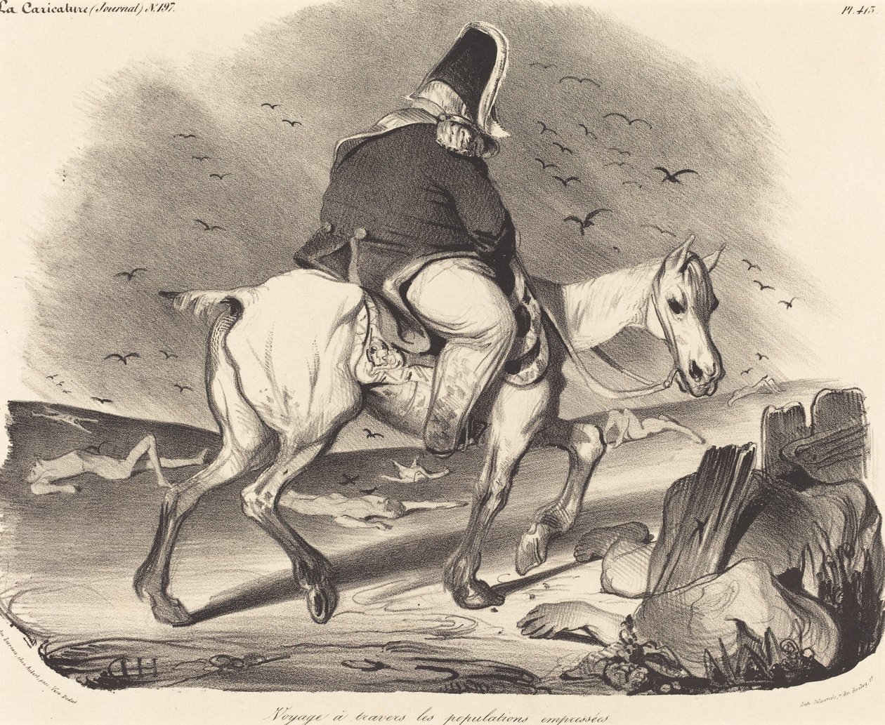 Matka kiireisen väestön halki tekijältä Honoré Daumier