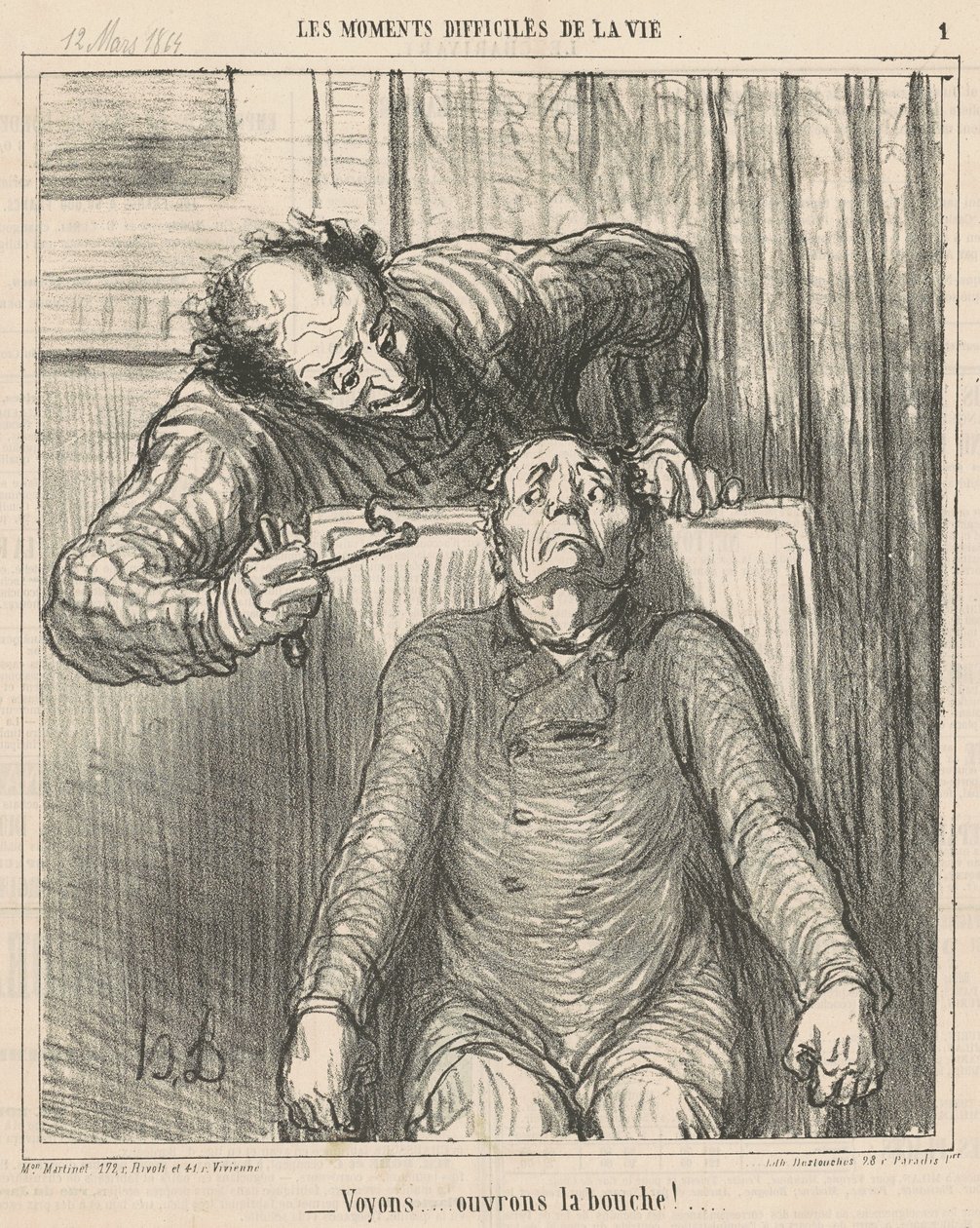 Katsotaan... avataan suumme! ... tekijältä Honoré Daumier