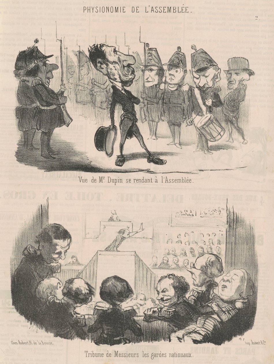 Näkymä herra Dupinista kokoukseen menossa tekijältä Honoré Daumier
