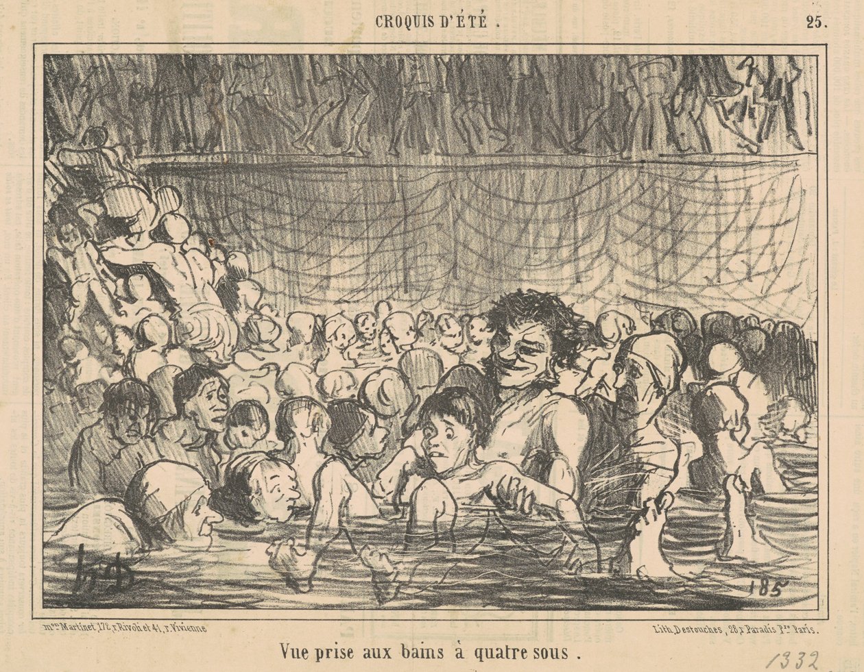 Näkymä on otettu neljän kylvyn kylvyistä tekijältä Honoré Daumier