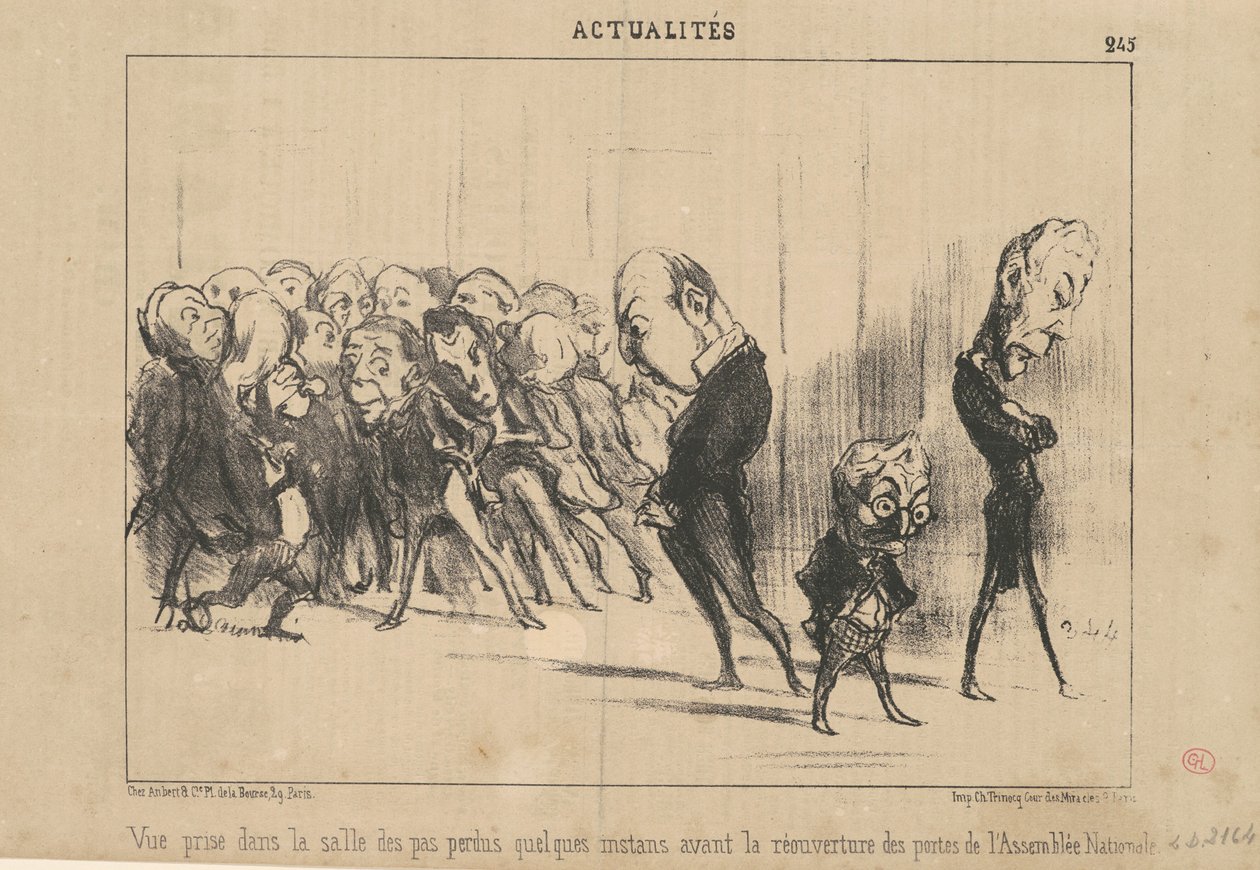 Näkymä kadonneiden portaiden hallissa... tekijältä Honoré Daumier