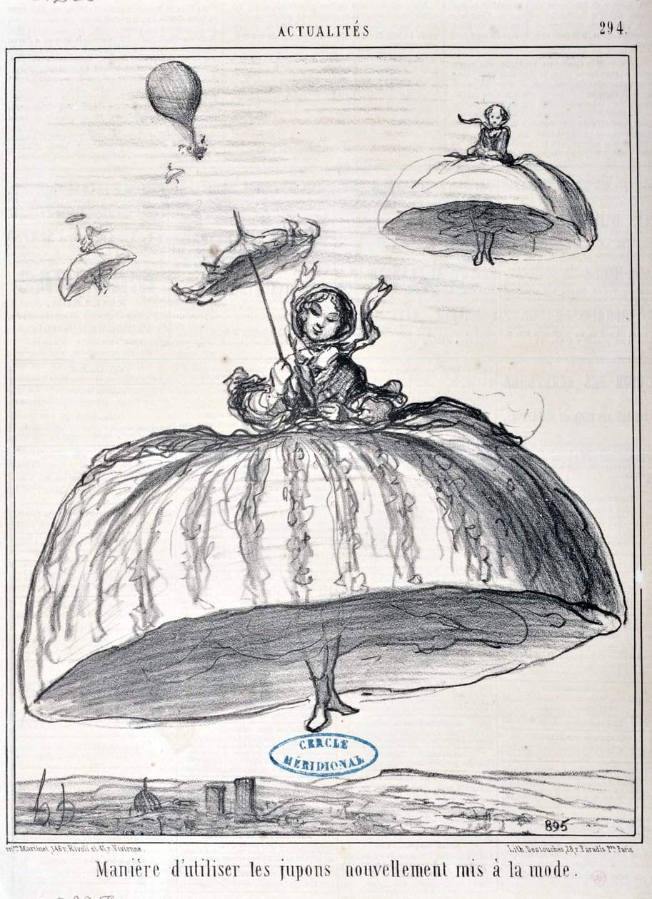 paglalarawan para sa Serie Actualites “paraan ng paggamit ng mga petticoat na bagong uso"finn tekijältä Honoré Daumier