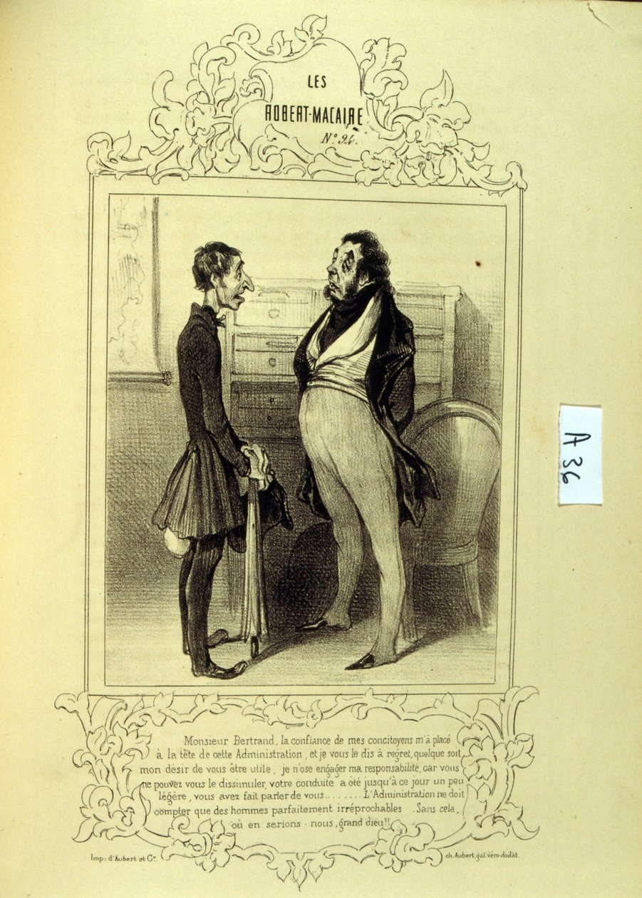 kuvituksia ideoista ja legendoista Philipon otsikolla Les Cent ja Robert Macaire tekijältä Honoré Daumier